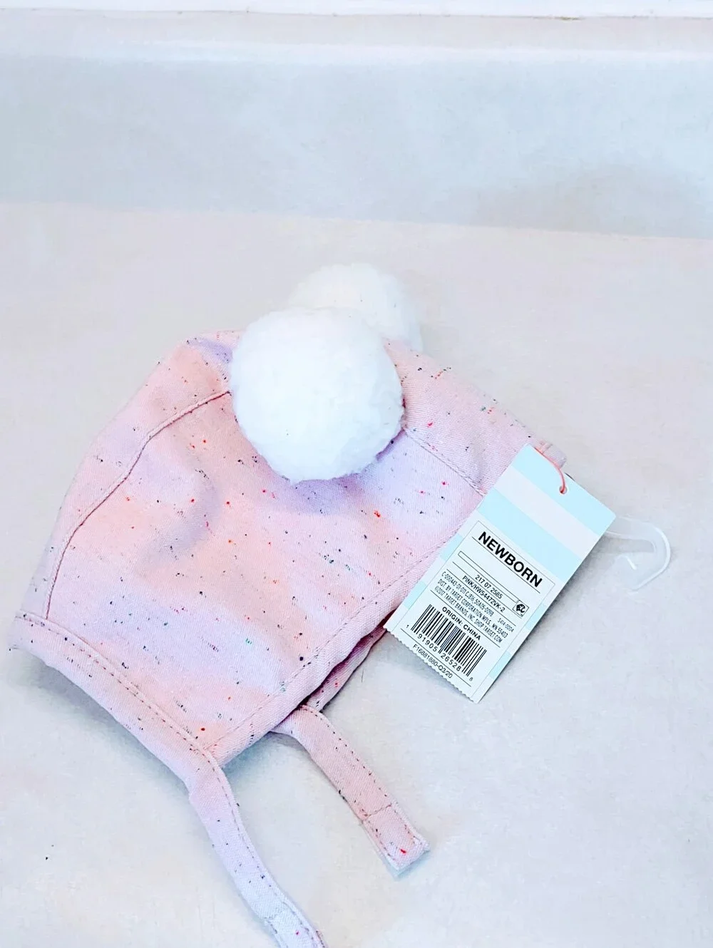 CAT & JACK PINK FLEECE LINED COTTON WINTER HAT BABY SIZE NEWBORN